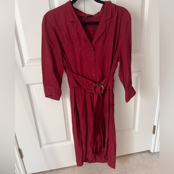 Burgundy Dynamite Shirt Dress - Picture 1 of 2
